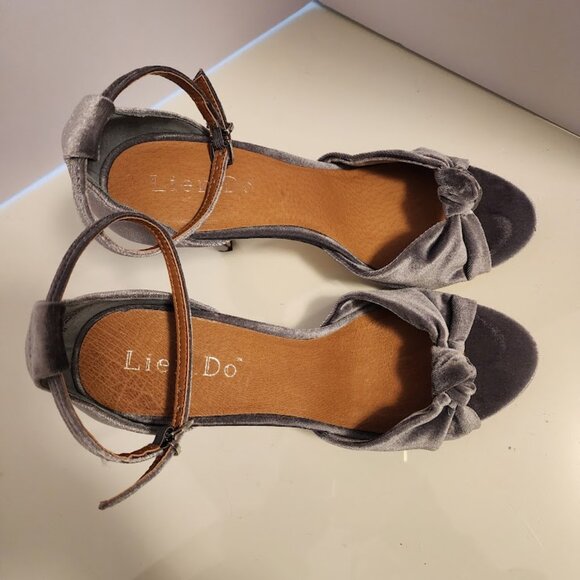 Anthropologie Velvet Gray Lien Do Heels Size 8 - Picture 5 of 11